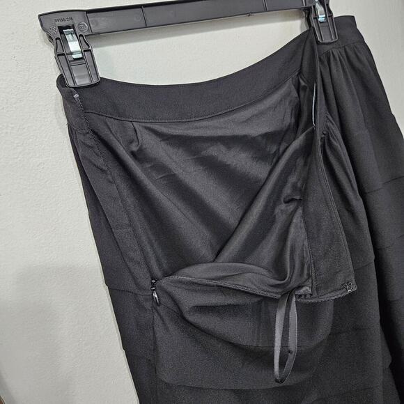 Karl Lagerfeld Paris Skirt Women 4 Small Black Tiered Career Capsule Knee Length - Picture 6 of 9